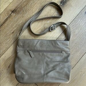 Stone Mountain Leather Taupe Crossbody Bag